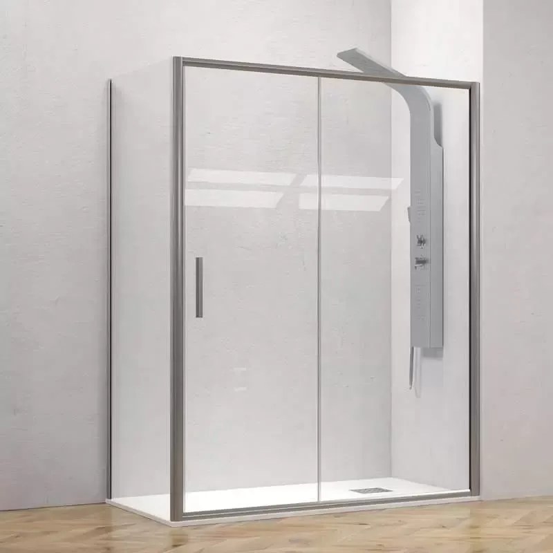 Kamalu - Box doccia angolare 70x130 telaio argento opaco scorrevole | KE-4000A