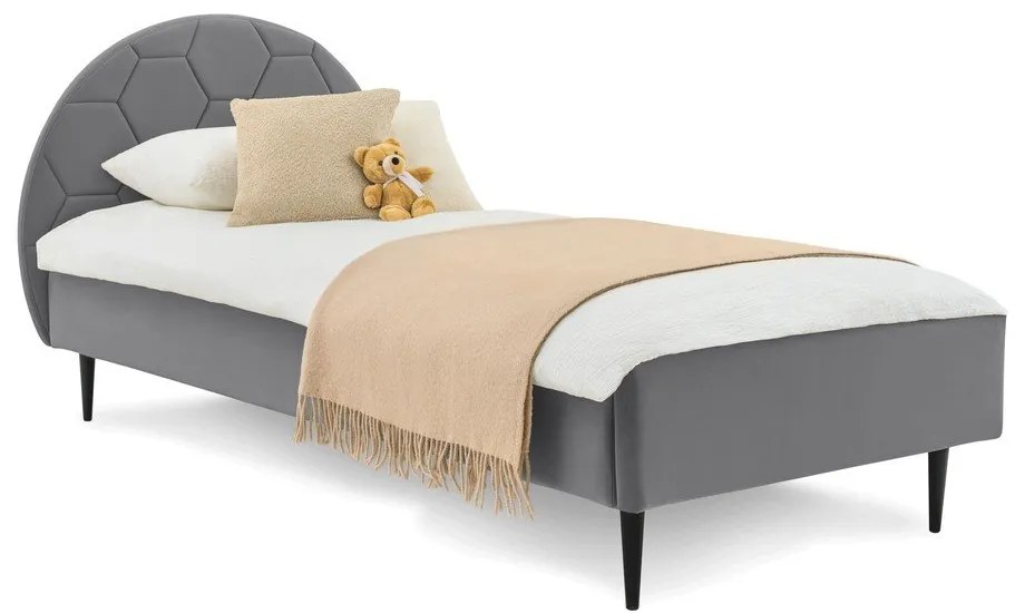 Letto grigio per bambini con contenitore 120x200 cm Mercury - Scandic
