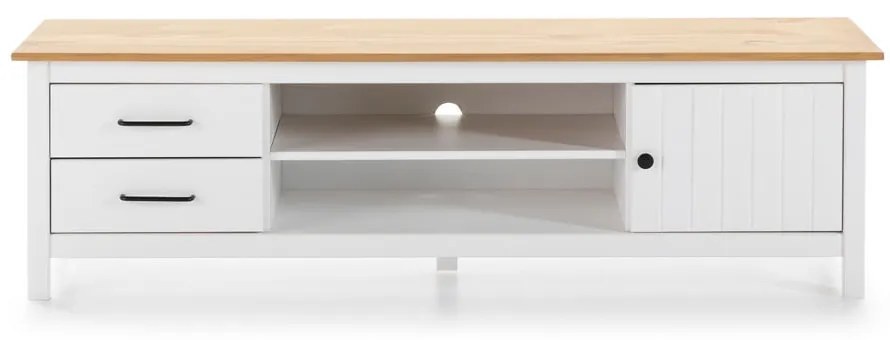 Mobile TV bianco in legno di pino 158x47 cm Miranda - Marckeric