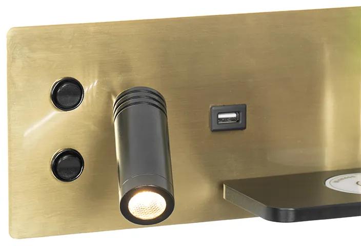 Set di 2 applique nere oro LED USB caricatore a induzione - RIZA