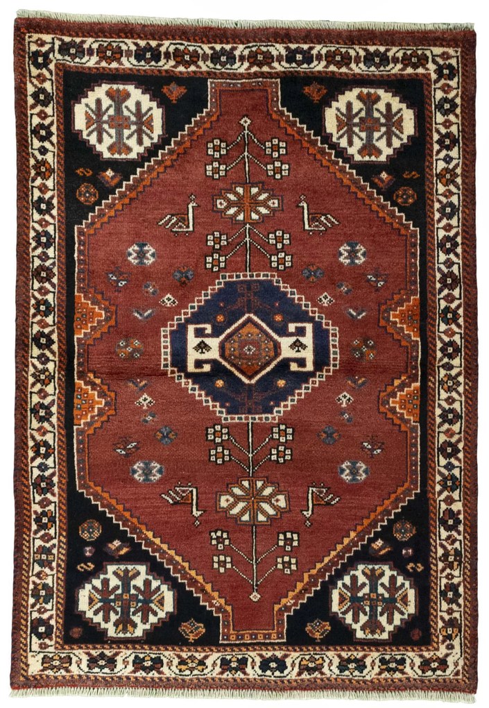 Shiraz Tappeto persiano 110x160 Rosso (Iran) Annodato A Mano