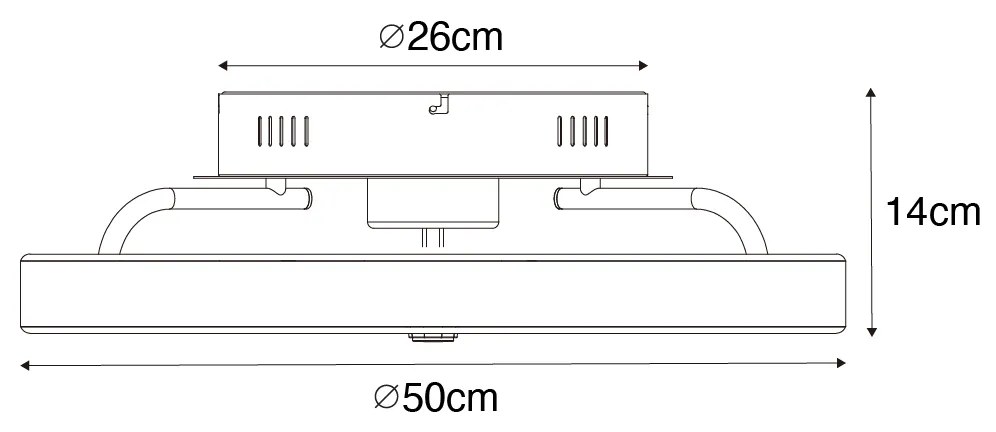 Ventilatore da soffitto in ottone incl. LED con telecomando - Maddy