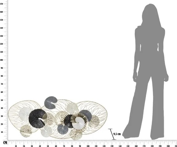 Pannello Decorativo Astratto Luxy 124,5x9,5x55 Cm In Ferro Multicolore