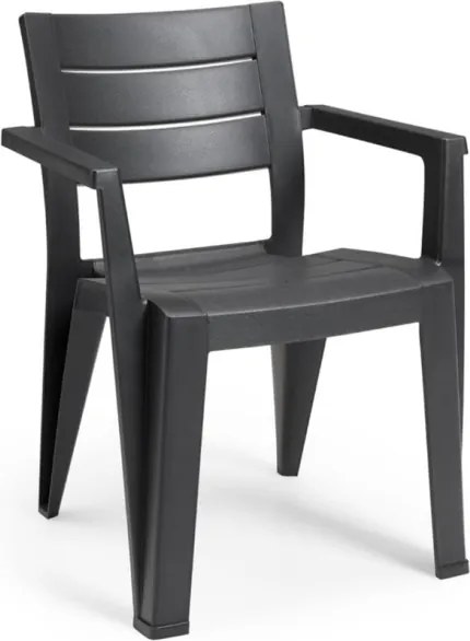 Sedia Da Esterno In Resina Con Braccioli Keter Julie Antracite