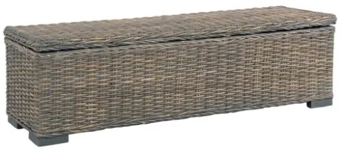 Scatola Portaoggetti 120 cm Grigia Rattan Kubu e Massello Mango