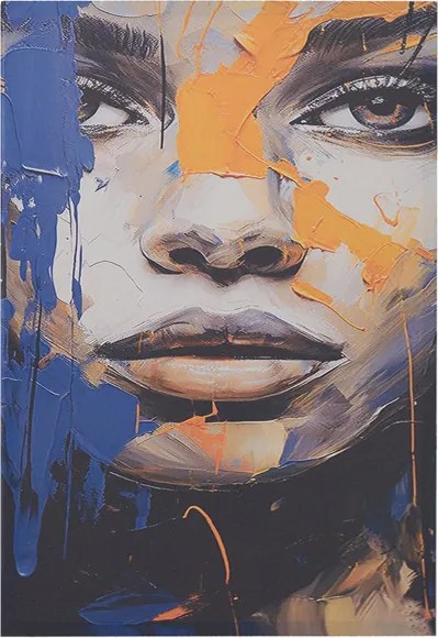 Quadro moderno verticale su tela 60x90 cm con ritratto di donna colorato