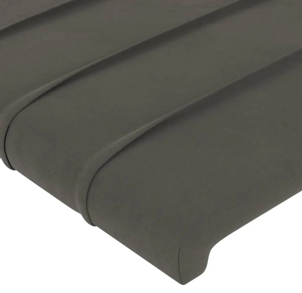 Testiera grigio scuro 90x5x78/88 cm in velluto
