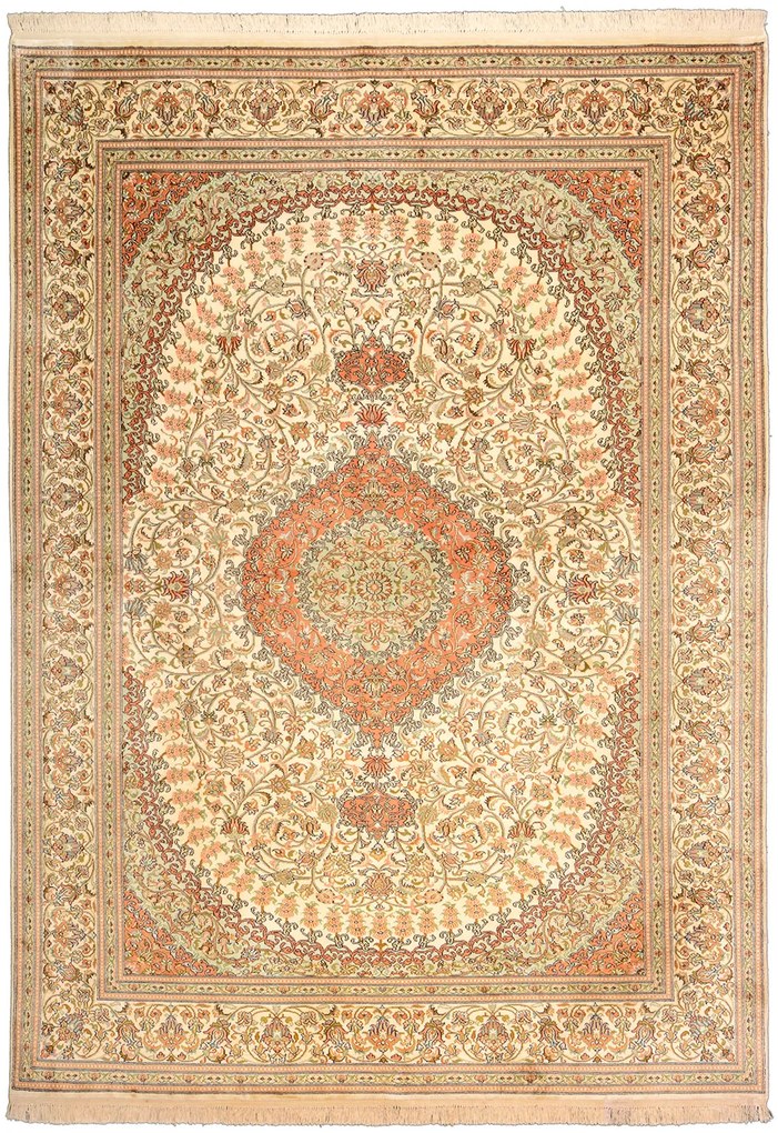 Cashmere Silk Tappeto 170 x 240 Beige (Indian) Annodato A Mano