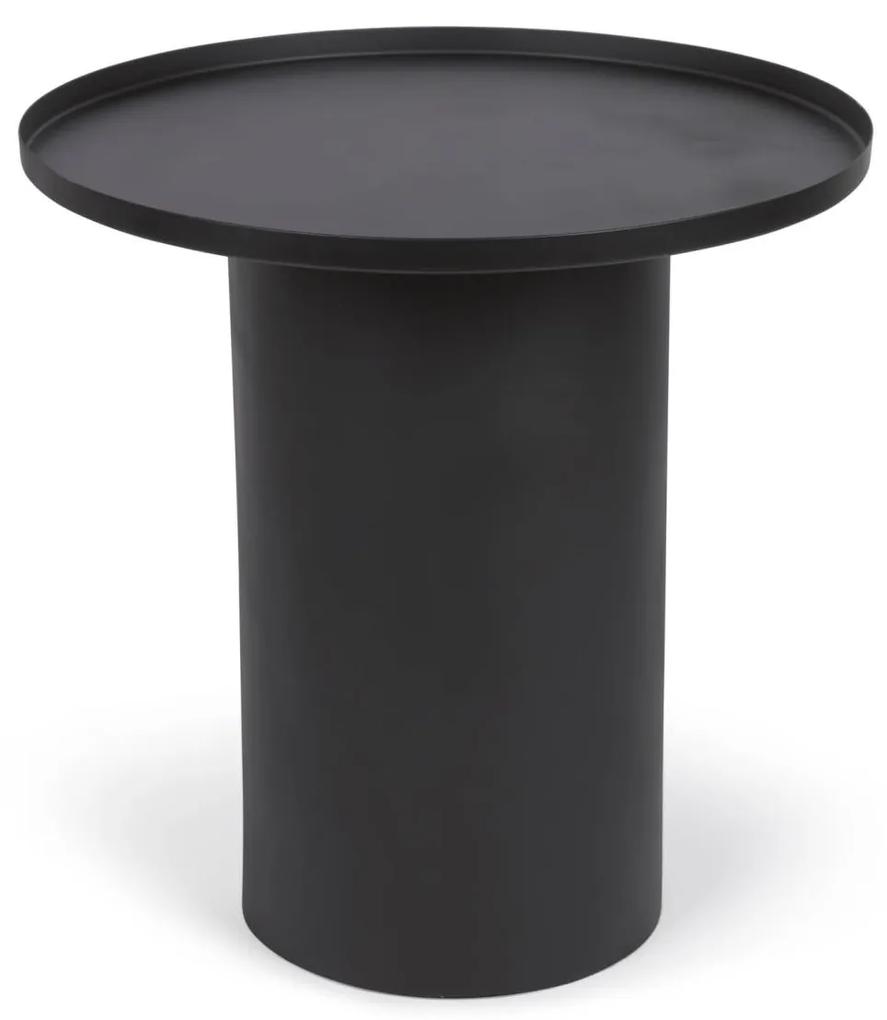Kave Home - Tavolino rotondo Fleska in metallo nero Ã˜ 45 cm