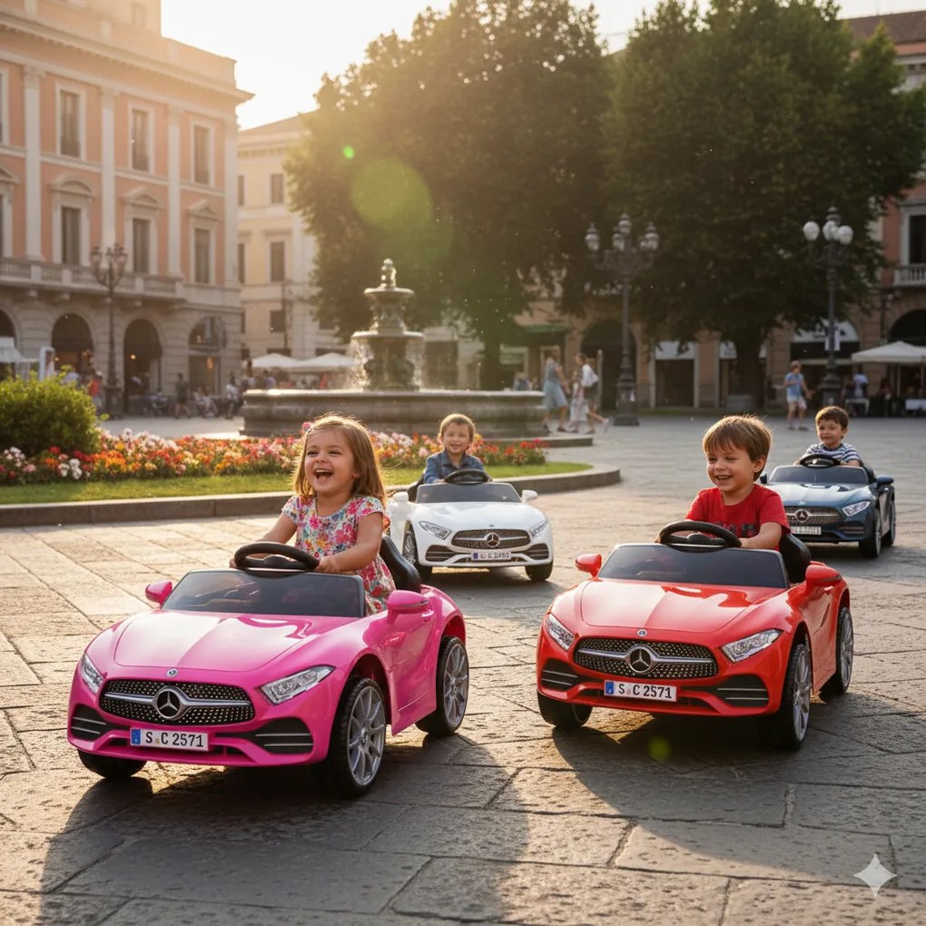Macchina Elettrica per Bambini 12V con Licenza Mercedes CLS Small Bianco...