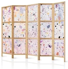 Paravento giapponese - Confetti-Style Terrazzo - Purple-Pink - Colorful Pattern