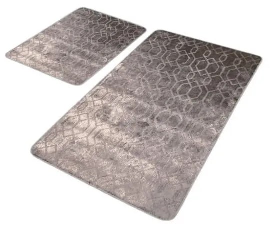 Set di tappetini per il bagno grigi in velluto 2 pz 60x100 cm – Mila Home
