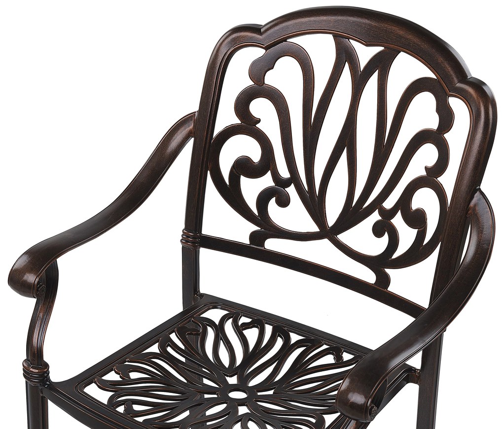 Set di 4 sedie da giardino alluminio marrone scuro ANCONA Beliani