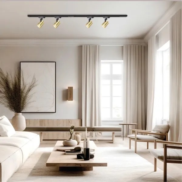 Faretto per sistema a binario VOLF 4xGU10/10W/230V oro/nero