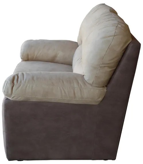 Divano a 2 posti tessuto Mozart imbottito 155 cm Beige e Marrone
