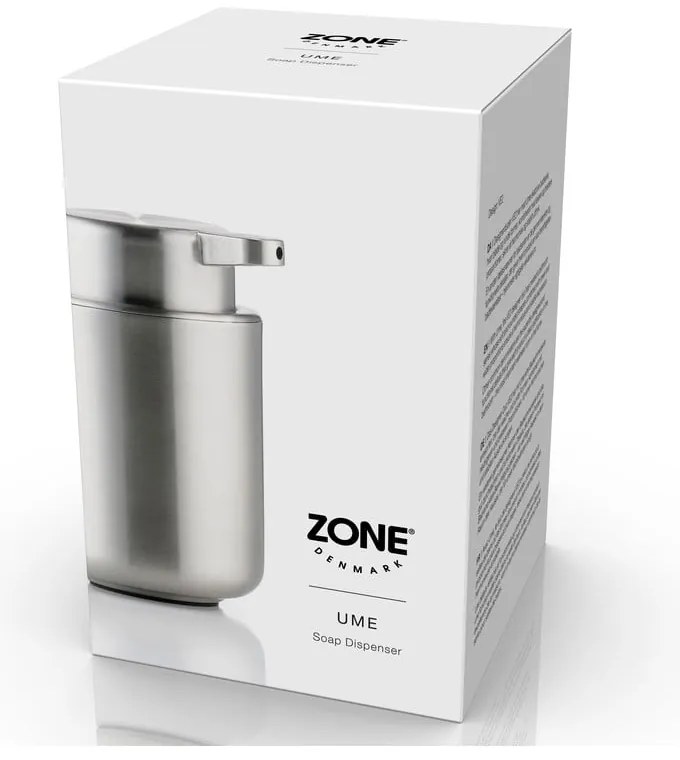Dispenser per sapone color argento opaco in acciaio inox 300 ml Ume – Zone