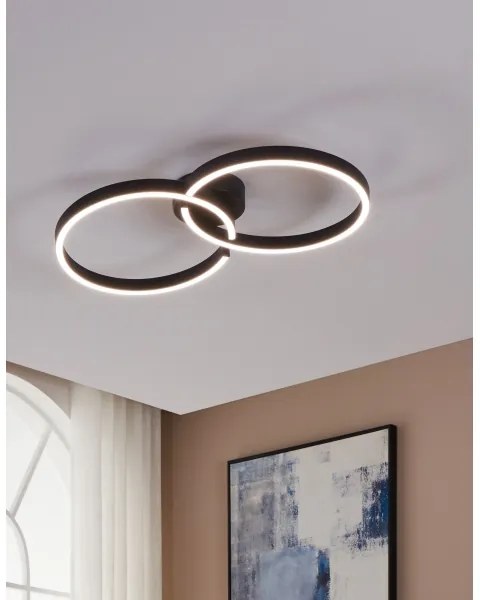 Eglo 900955-Plafoniera LED RGBW dimmerabile AMANDOLO 19,5W/230V nero + +TC