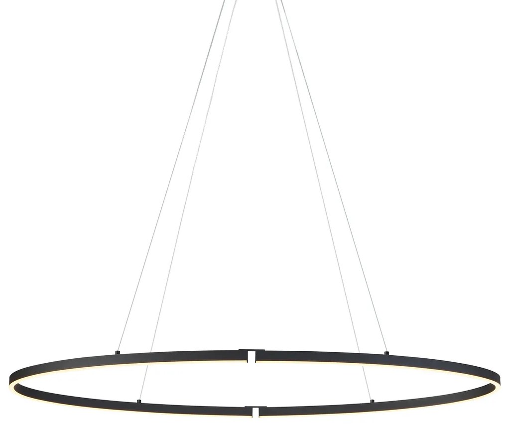 Lampada a sospensione di design nera ovale 120 cm con LED dimmerabile a 3 livelli - Ovallo