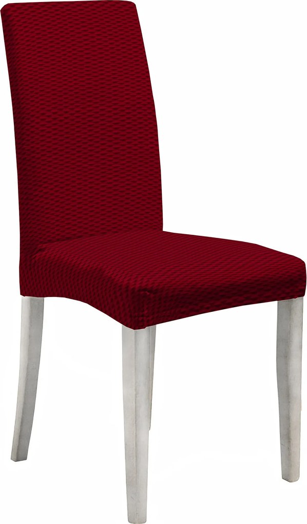 Set 2 Coprisedie con Schienale Elasticizzati in Poliestere Fashion Bordeaux...