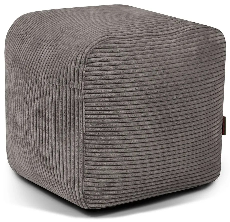 Puof a sacco grigio scuro con rivestimento in velluto a coste Plus 50 Lounge – SLOWDOWN