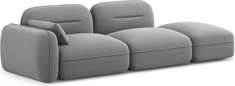 Poltrona lounge in velluto grigio chiaro (angolo sinistro) Audrey - Interieurs 86