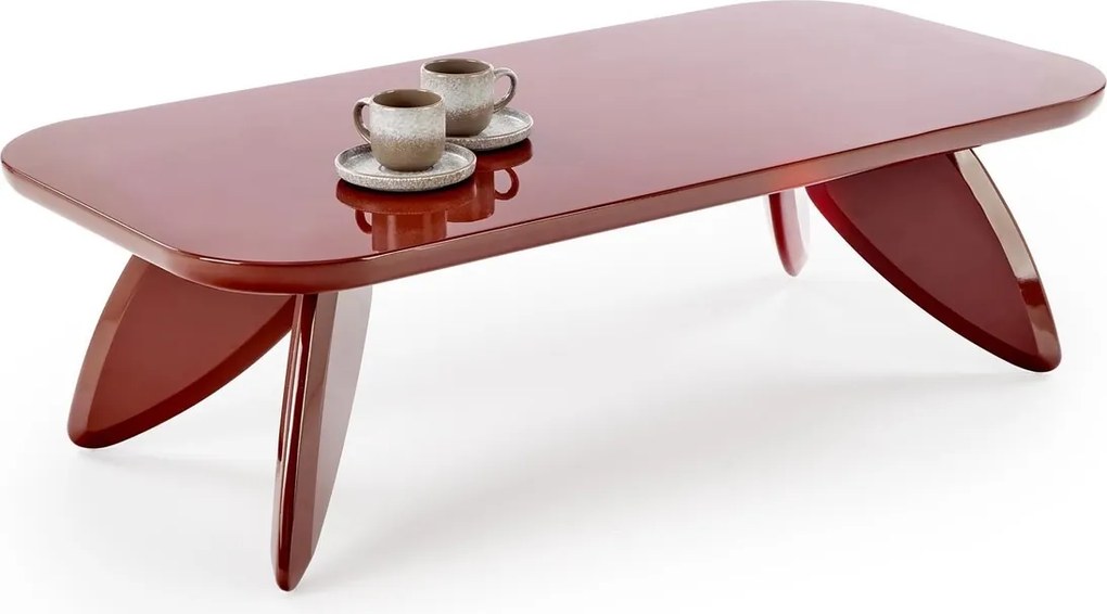 Tavolino Soraya in MDF laccato bordeaux – 120x60x36 cm