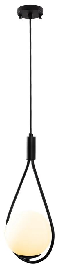 Lampadario nero con paralume in vetro Sessiz – Opviq lights