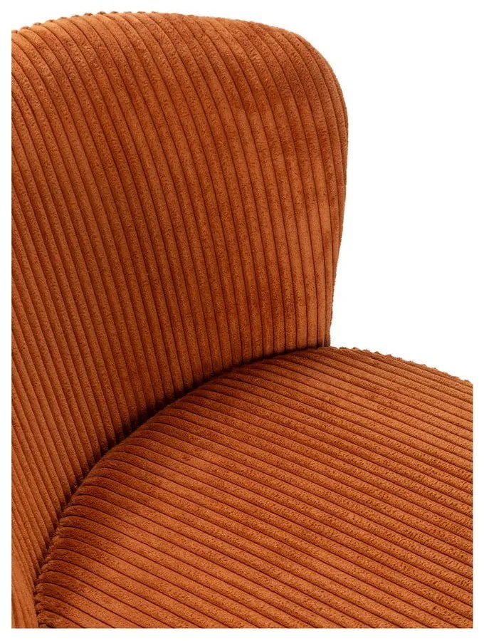 Set di 4 sedie da pranzo in velluto a coste arancione Megan - Marckeric