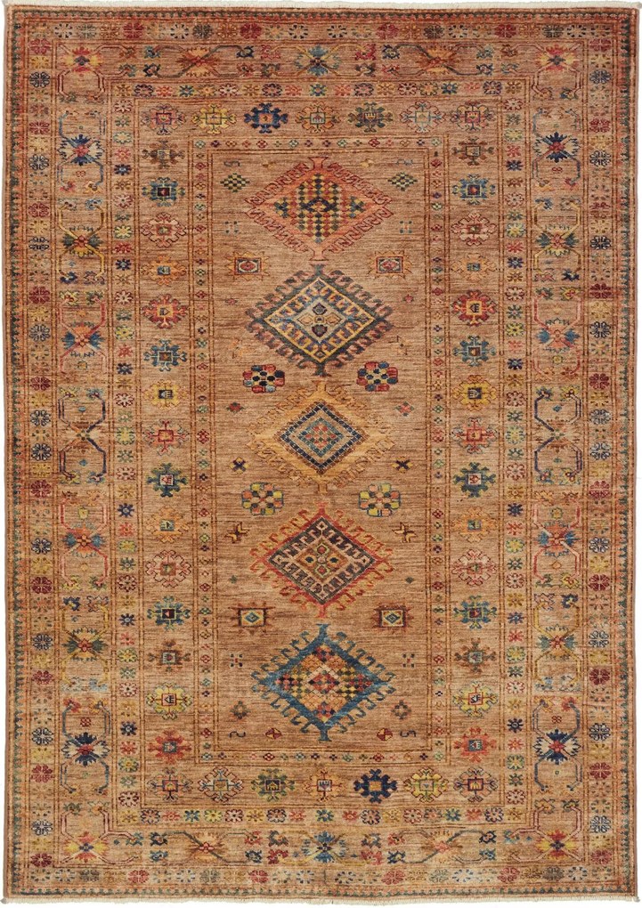 Kazak Tappeto orientale 210x150 Marrone (Pakistan) Annodato A Mano