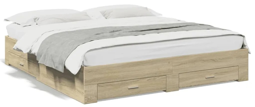 Giroletto Cassetti Rovere Sonoma 200x200 Cm Legno Multistrato /