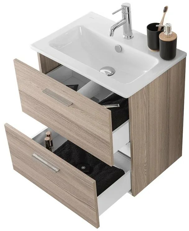 Mobile bagno sospeso 60 corda con lavabo e specchio Miami