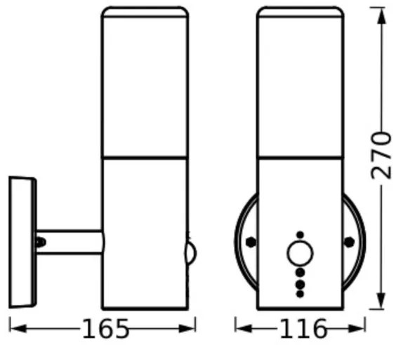 Ledvance - Applique da esterno con sensore FIGO CYLINDER 1xE27/20W/230V