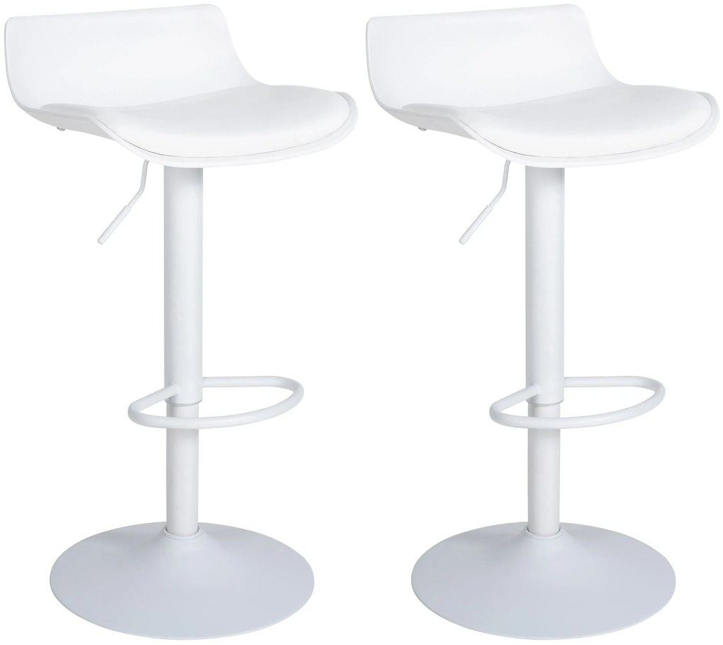 Set 2 Sgabelli Bar Aveiro İn Similpelle / Weiß