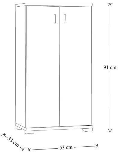 Mobile scarpiera in legno a due ante 53x33xH91 CILIEGIO