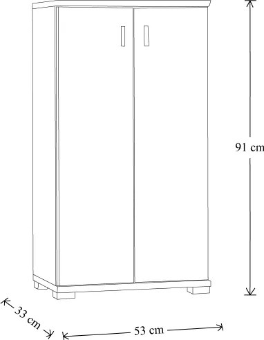 Mobile scarpiera in legno a due ante 53x91h cm Bianco Frassino