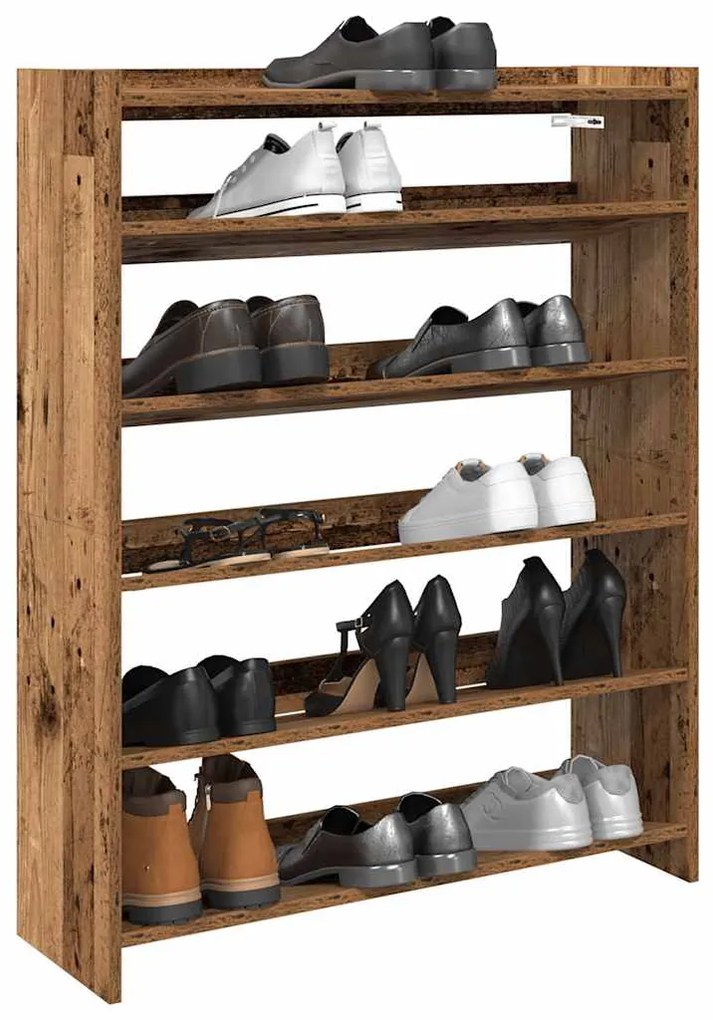 Scarpiera Legno Antico 80x25x100 Cm İn Legno Multistrato /