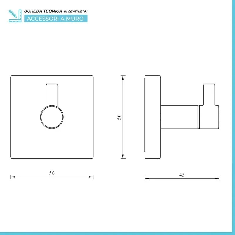 Set accessori a muro 5 pezzi in acciaio cromato e viti incluse Easy