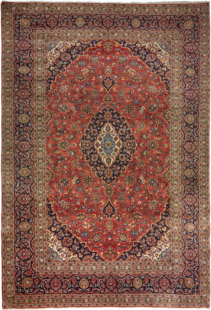 Kashan Tappeto persiano 250x370 Rosso (Iran) Annodato A Mano