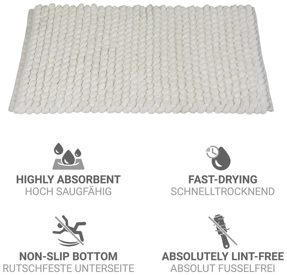 Tappetino per il bagno bianco in tessuto 50x80 cm Solivo – Wenko