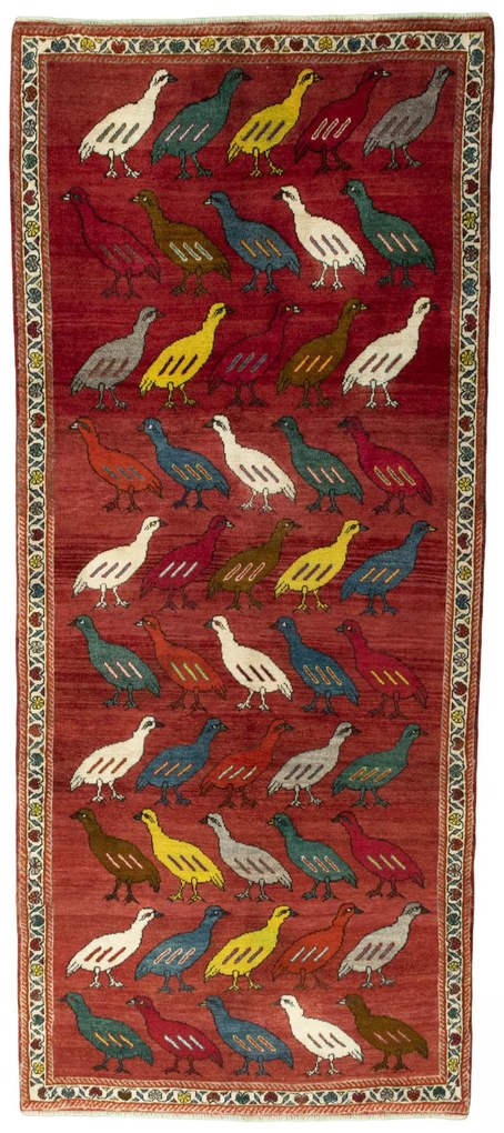 Gabbeh Tappeto persiano 130x300 Rosso (Iran) Annodato A Mano