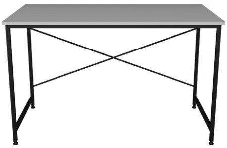 Scrivania Stile Industrial Ferro E Legno 120x60x73 Adam Bianca