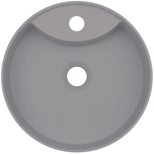 Deante CQS_SU4B - Lavabo da appoggio SILIA con foro rubinetteria, Ø 36 cm, granito/grigio metallizzato