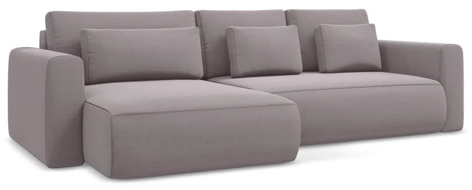 Divano angolare lavanda allungabile/con contenitore (con penisola a sinistra/con chaise lounge) con rivestimento in velluto Kapua – Makamii