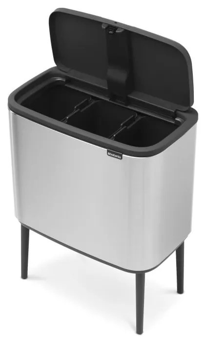 Cestino per la spazzatura in acciaio in argento opaco per raccolta differenziata/touch 33 l Bo Touch Bin – Brabantia