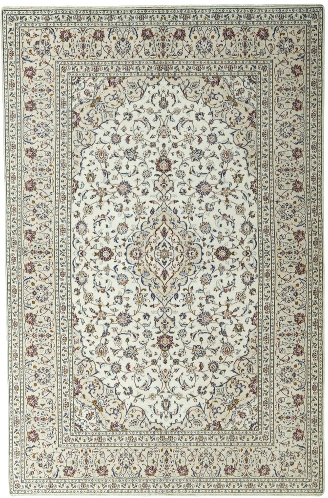 Kashan Tappeto 300 x 200 Beige (Iran) Annodato A Mano