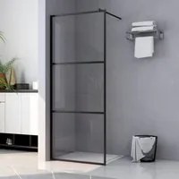 Parete Doccia Walk-in in Vetro Trasparente ESG Nera 90x195 cm 149149