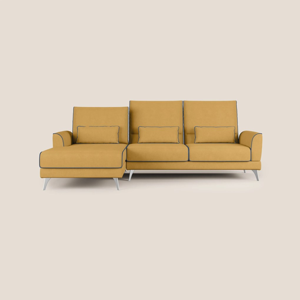 Tommy Divano angolare bicolore con relax e schienali traslanti in microfibra smacchiabile T11