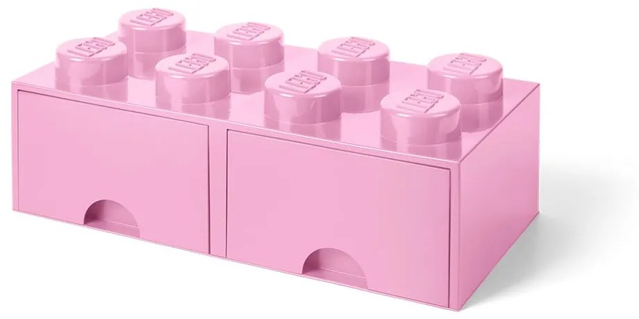 Scatola portaoggetti rosa chiaro con due cassetti - LEGO®