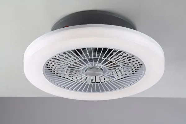 Plafoniera led con ventilatore foehn bianca in acrilico pmma 40w 44...