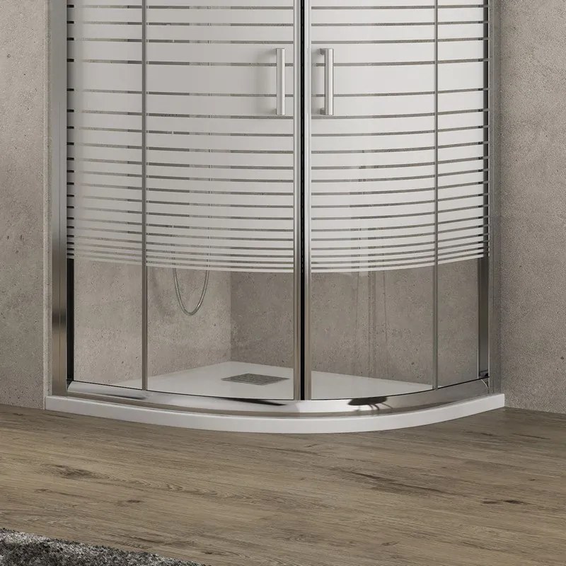 Kamalu - Box doccia semicircolare 80x80 vetro serigrafato altezza 180cm | K400